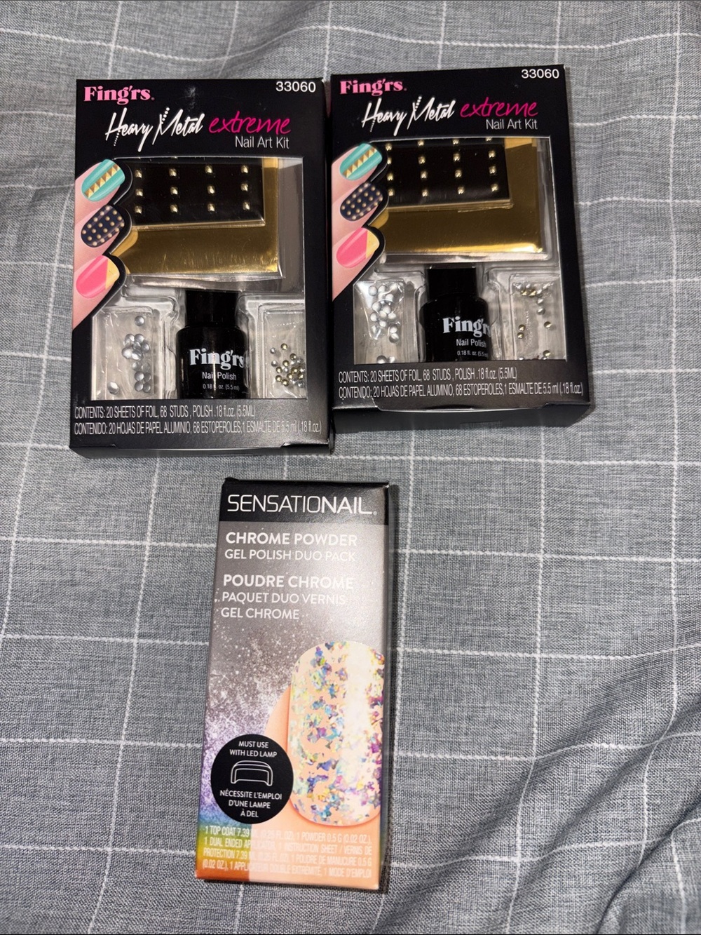 Heavy Metal Extreme Nail Art Kit - Gold & Silver Accents